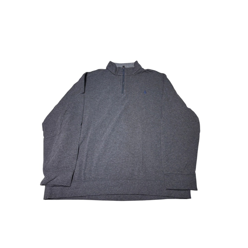 Polo Ralph Lauren‎ Men XXL Solf Quarter Zip Pullover Charcoal Heather Blue Pony